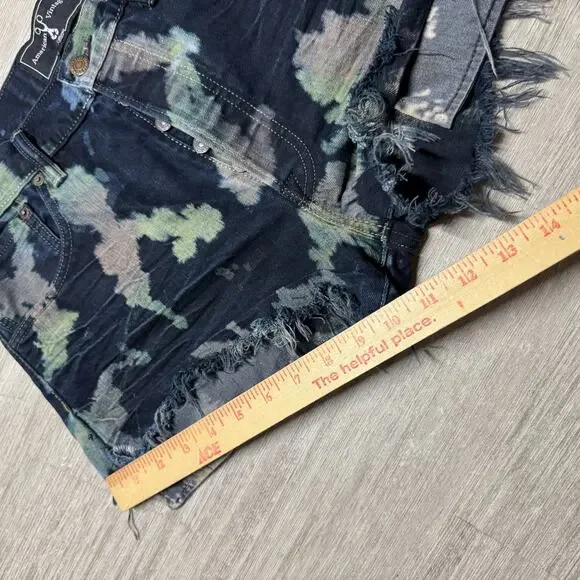 Levi’s American Vintage Denim Distressed Shorts Tie Dye Splatter Cut Off Size 31 - Picture 5 of 7
